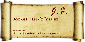 Jockel Hiláriusz névjegykártya